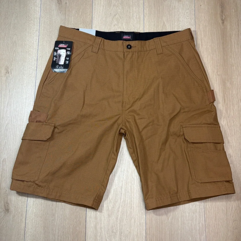 Genuine Dickies Ripstop Ultimate Cargo Shorts Brown Relaxed Fit 36 11
